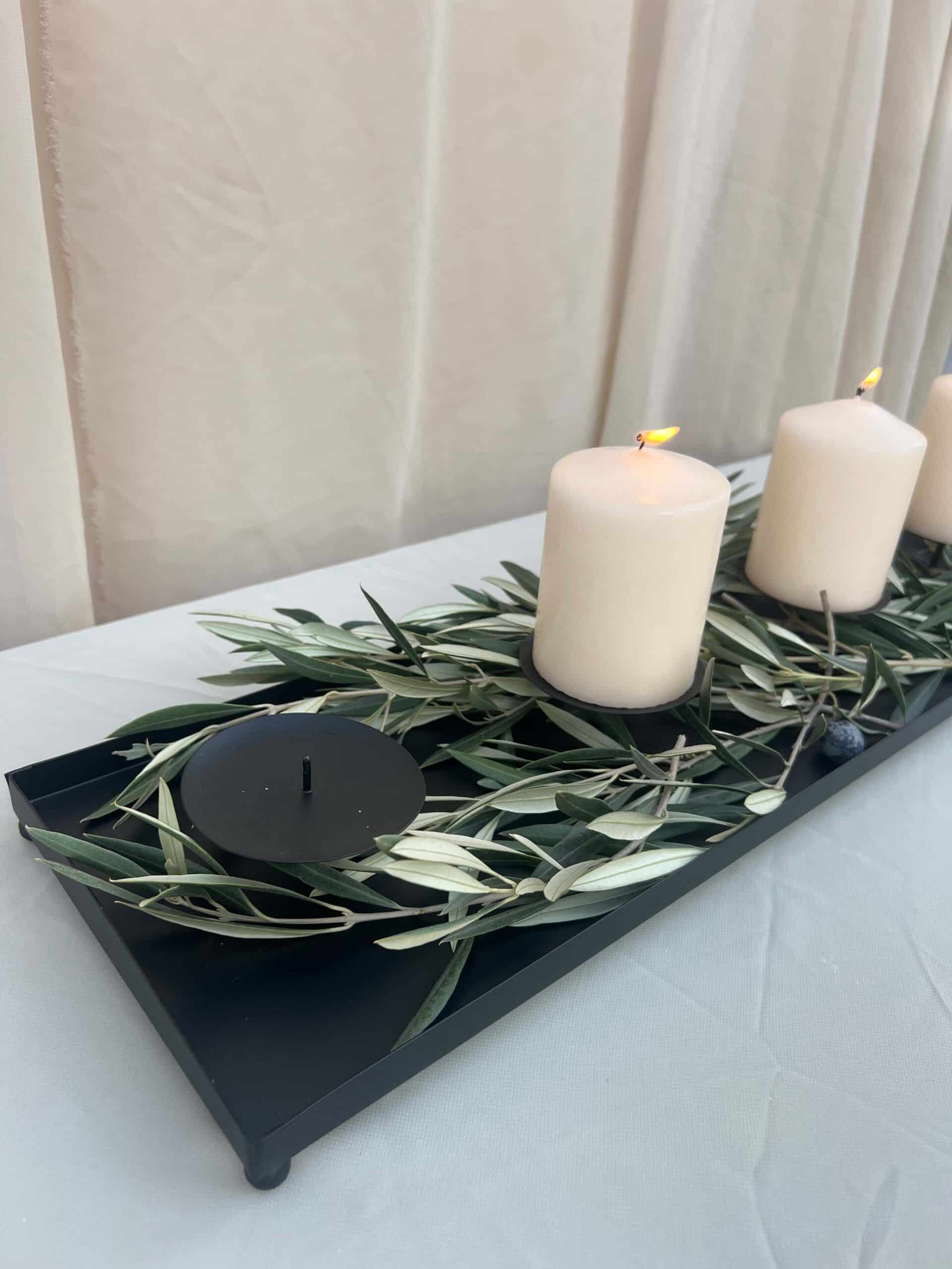 Black Metal Candle Holder - Imagen 3