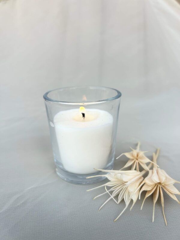 White Glass Candle Pack of 12