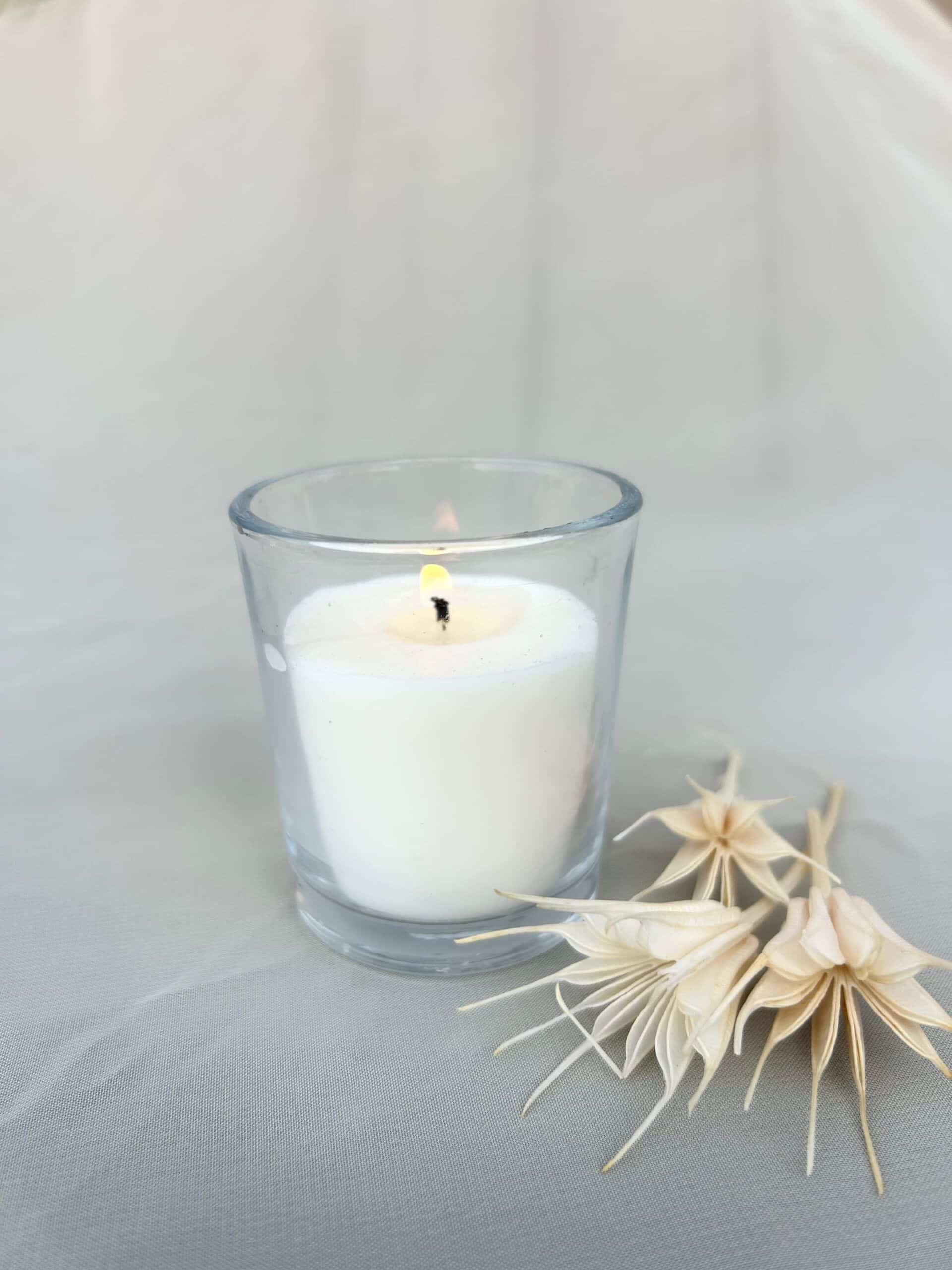 White Glass Candle Pack of 12